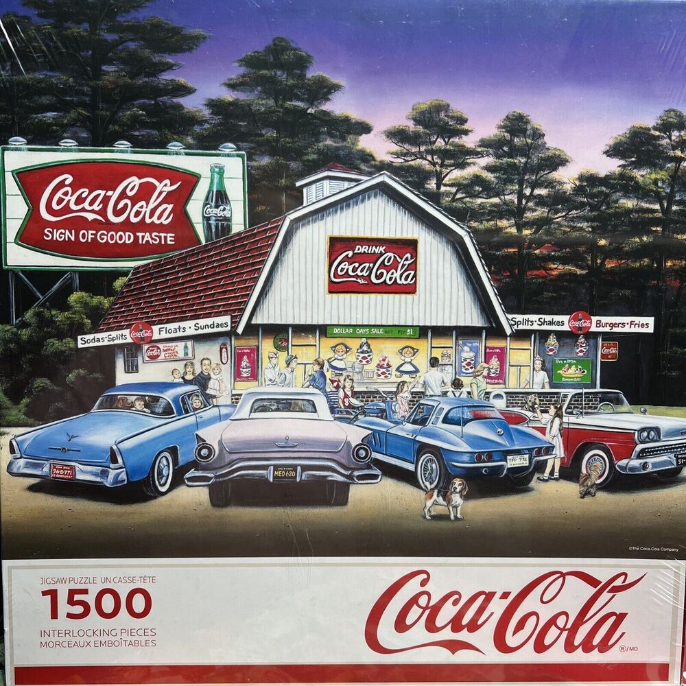 COCA COLA Night On‎ The Town by Springbok 1500 Piece Jigsaw Puzzle  SEALED NEW